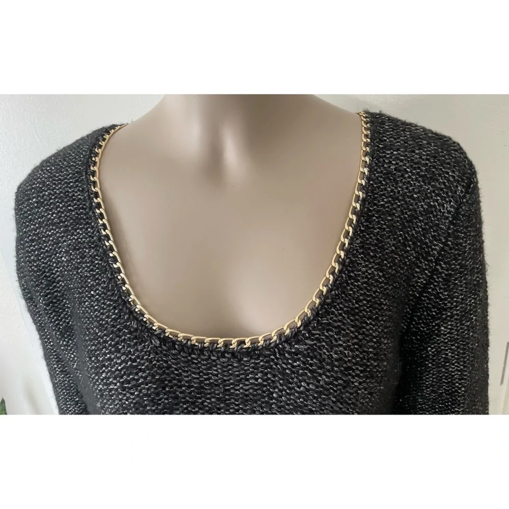 Soft Surroundings Metallic Knit Chainlink Sweater